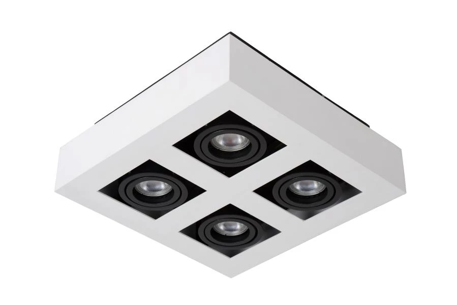 Lucide XIRAX - Ceiling spotlight - LED Dim to warm - GU10 - 4x5W 2200K/3000K - White - off